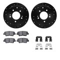 Dynamic Friction Co 8512-21018, Rotors-Drilled and Slotted-Black w/ 5000 Advanced Brake Pads incl. Hardware, Zinc Coated 8512-21018